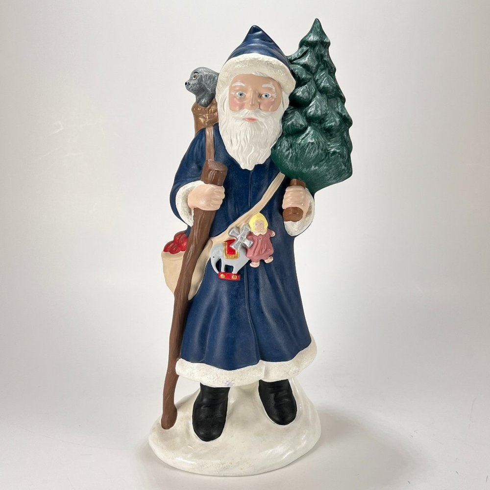 Vtg Old World Santa Claus Provincial Mold Hand Painted Ceramic Christmas 90s